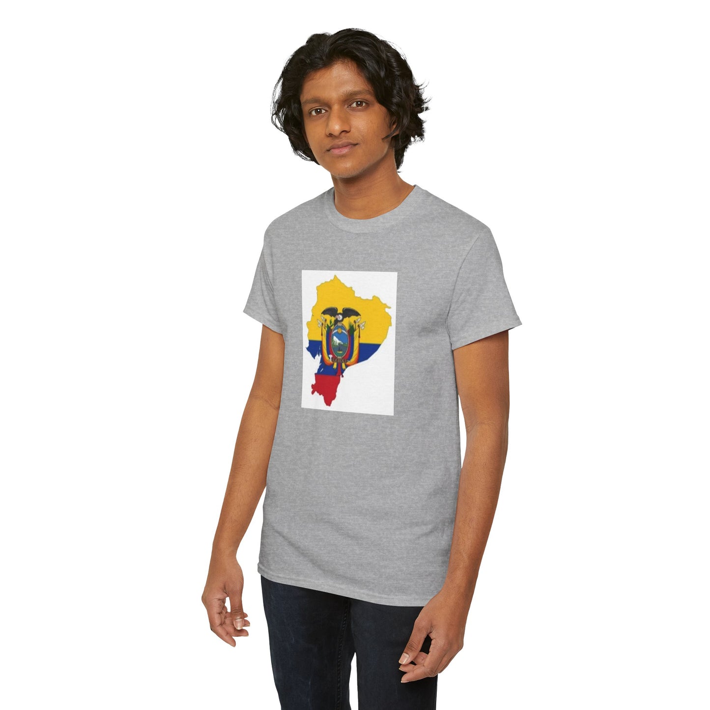 Unisex Heavy Cotton Tee -- Ecuador flag and map
