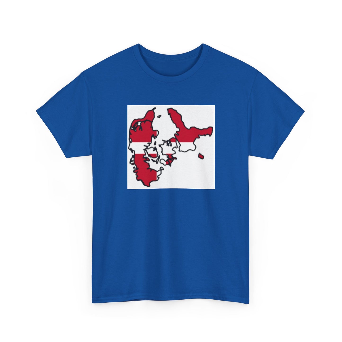 Unisex Heavy Cotton Tee -- Denmark flag and map