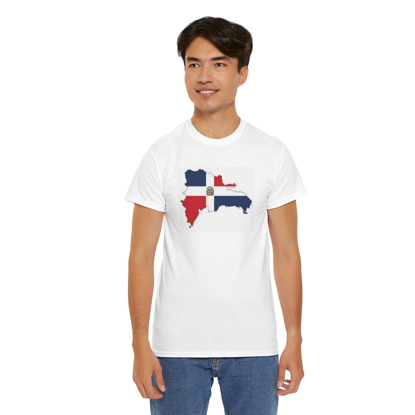 Unisex Heavy Cotton Tee -- Dominican Republic flag and map