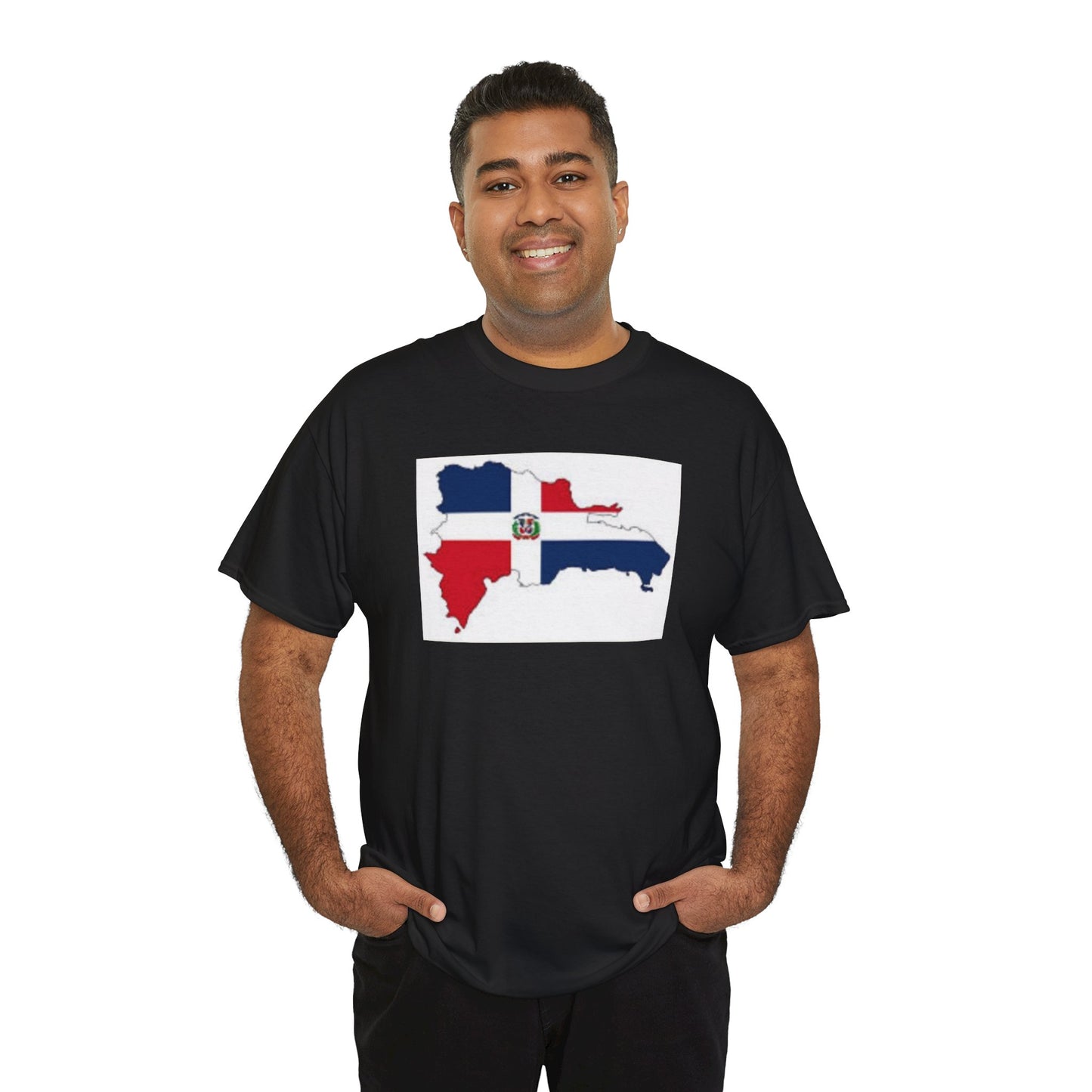 Unisex Heavy Cotton Tee -- Dominican Republic flag and map