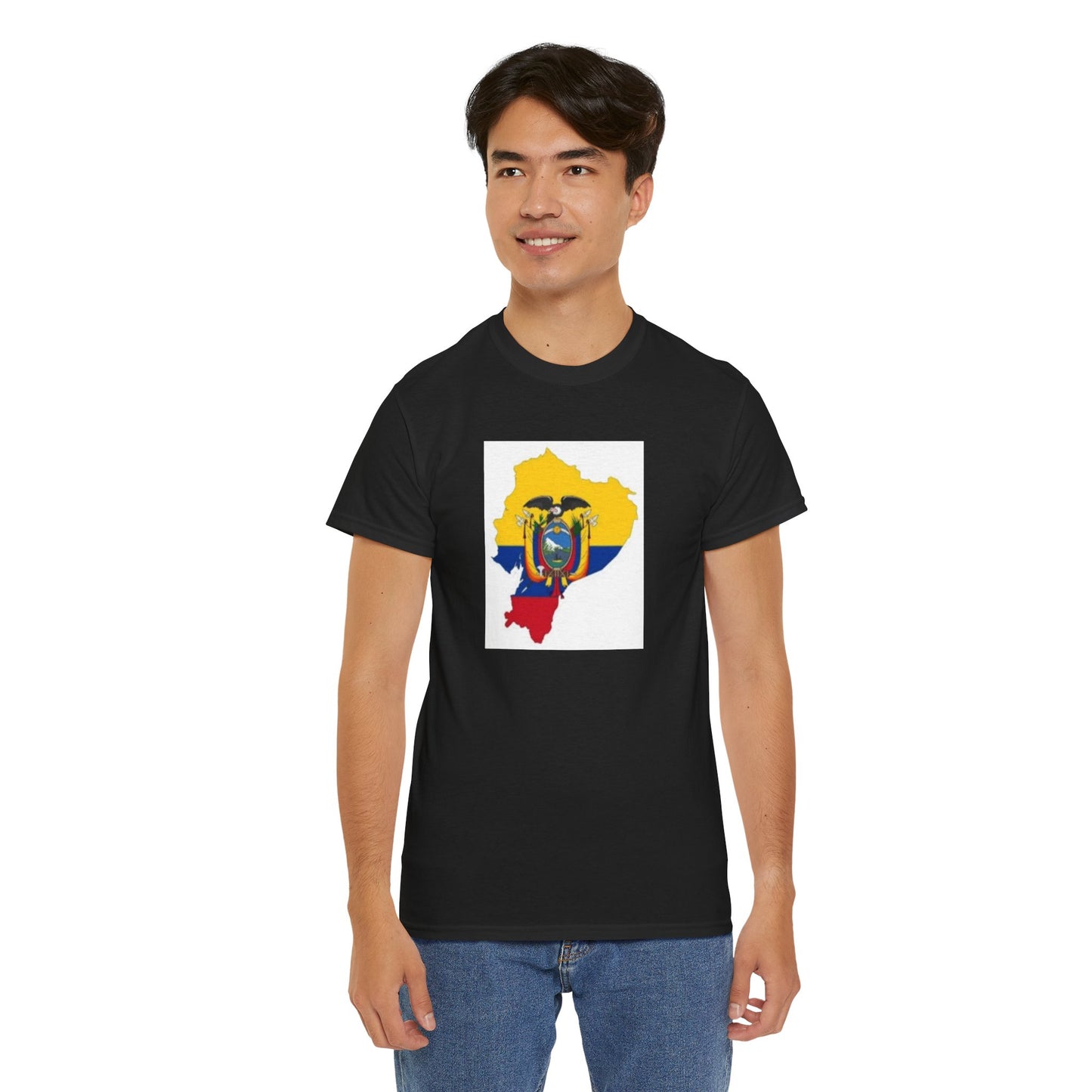 Unisex Heavy Cotton Tee -- Ecuador flag and map