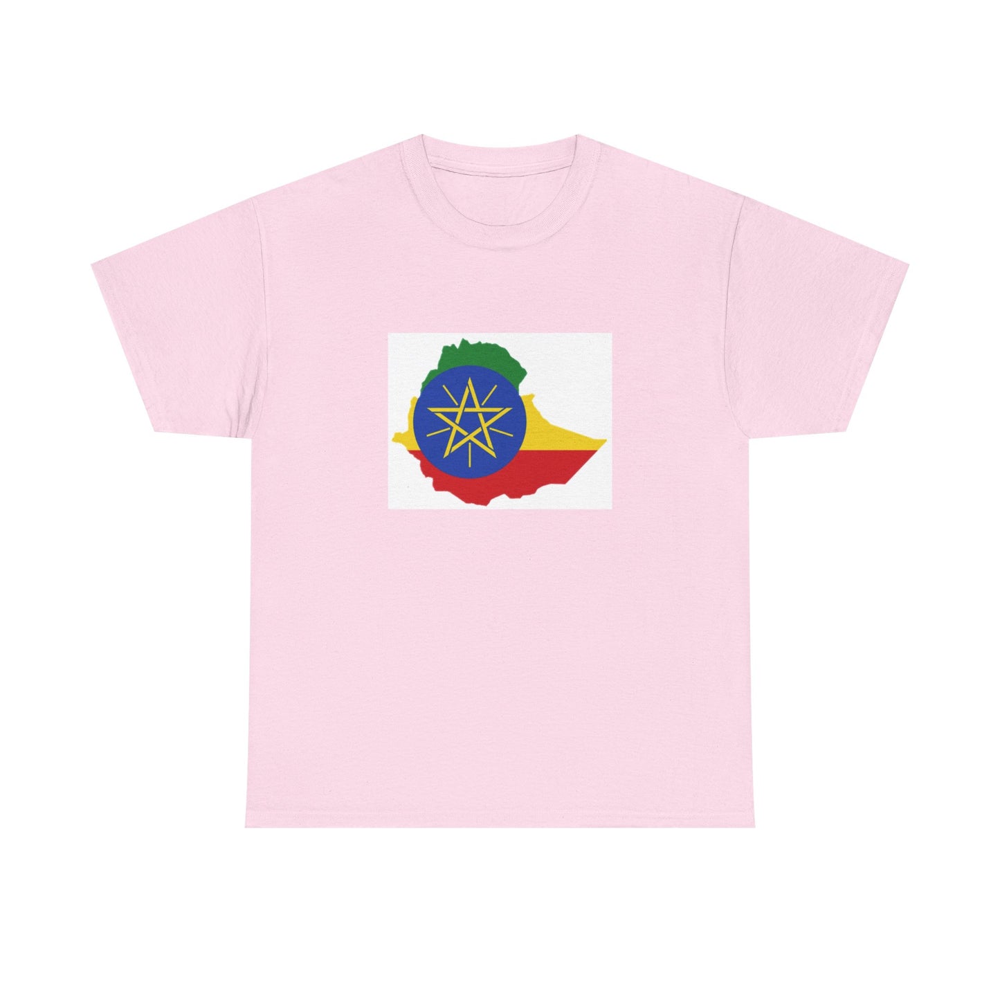 Unisex Heavy Cotton Tee -- Ethiopa federal flag and map