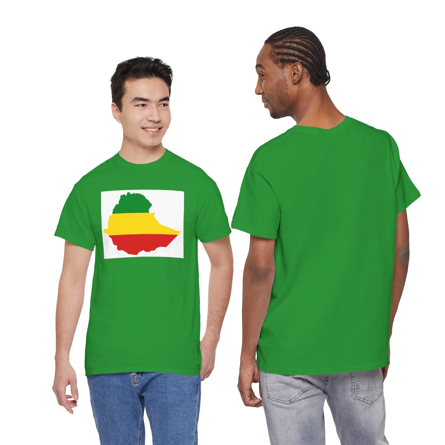Unisex Heavy Cotton Tee -- Ethiopia flag and map