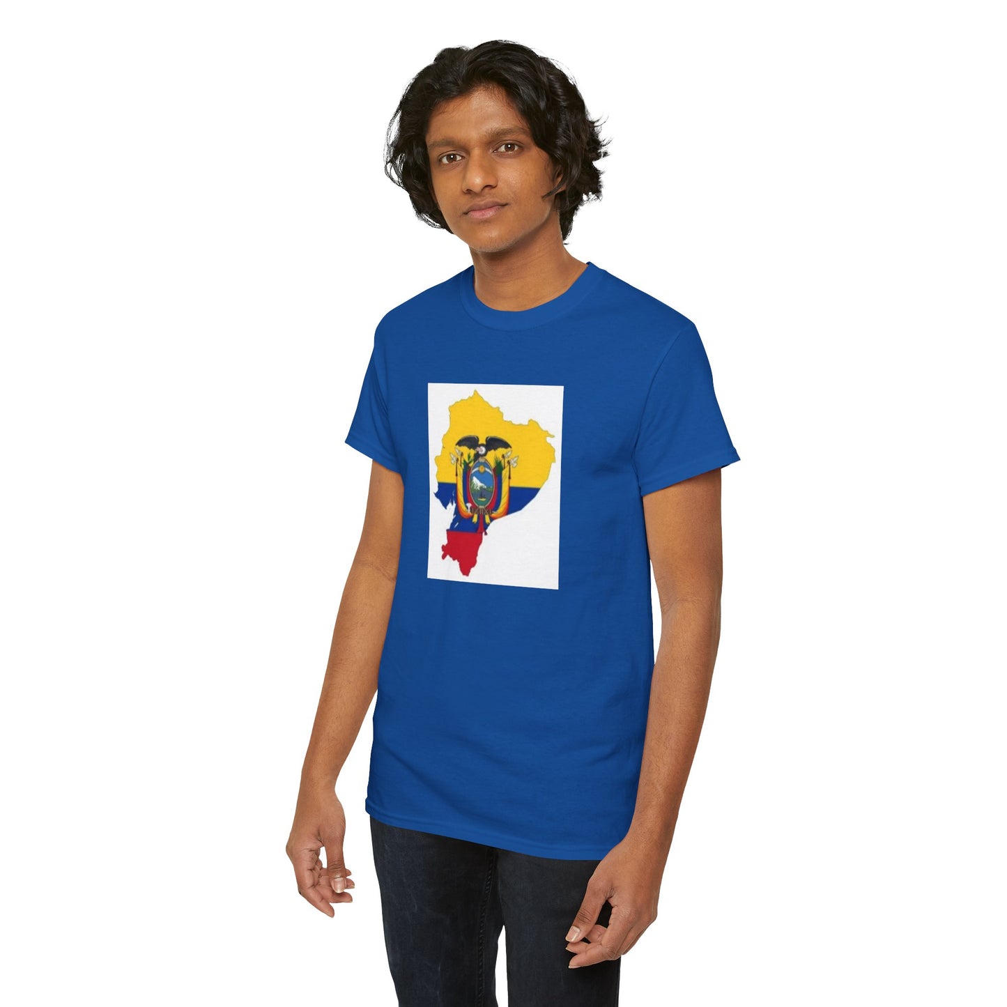 Unisex Heavy Cotton Tee -- Ecuador flag and map