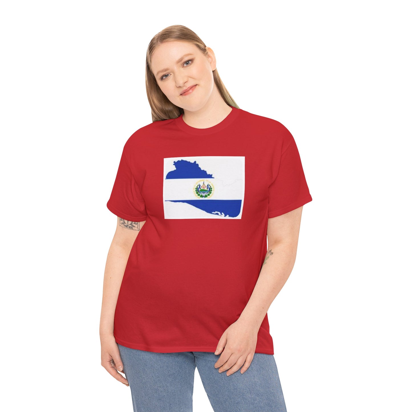 Unisex Heavy Cotton Tee -- el Salvador flag and map