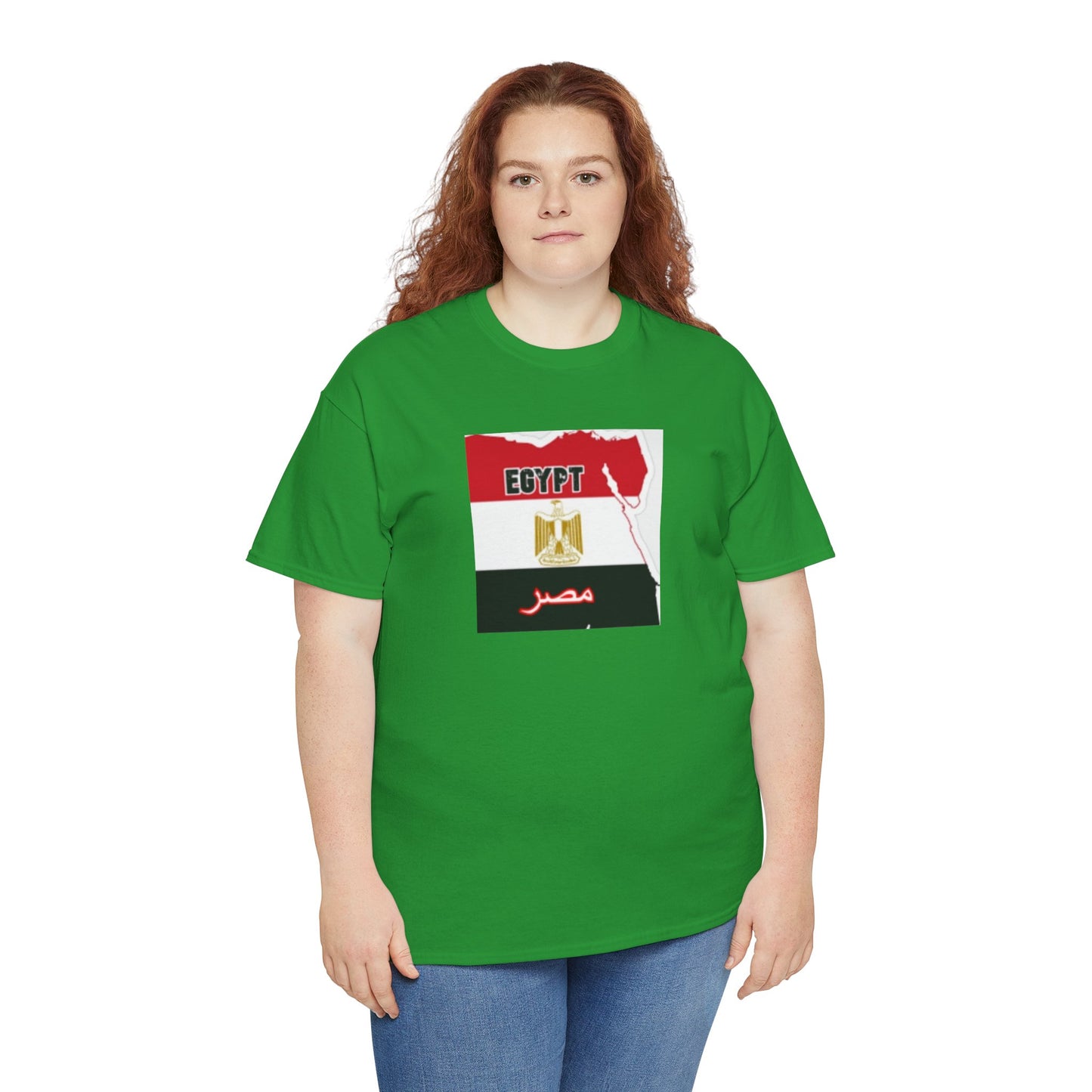 Unisex Heavy Cotton Tee -- Egypt flag and map