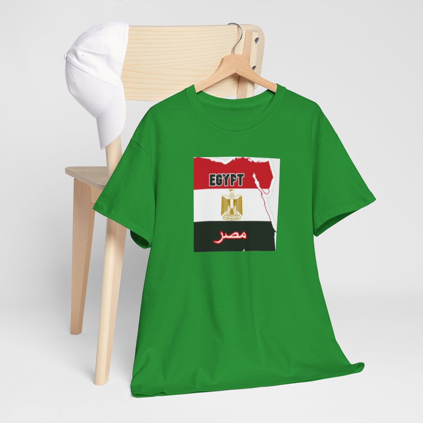 Unisex Heavy Cotton Tee -- Egypt flag and map