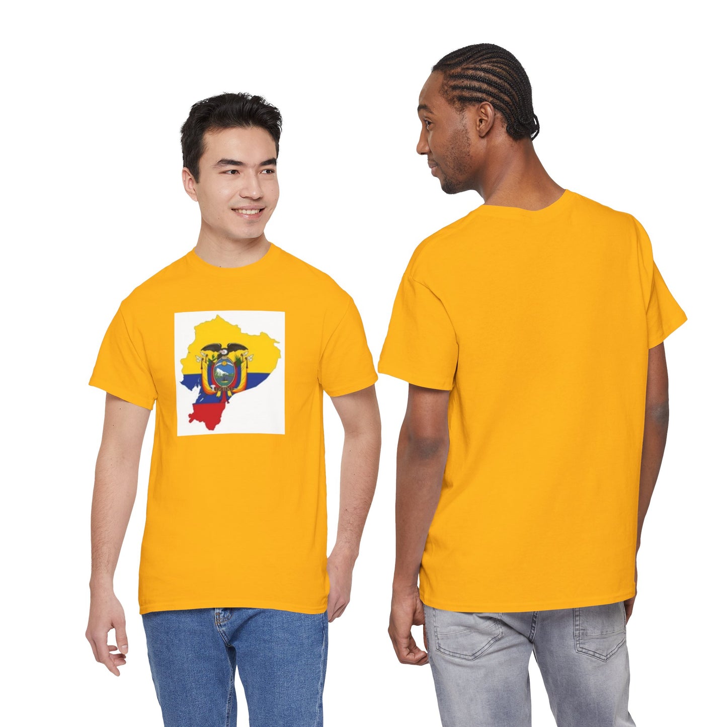 Unisex Heavy Cotton Tee -- Ecuador flag and map