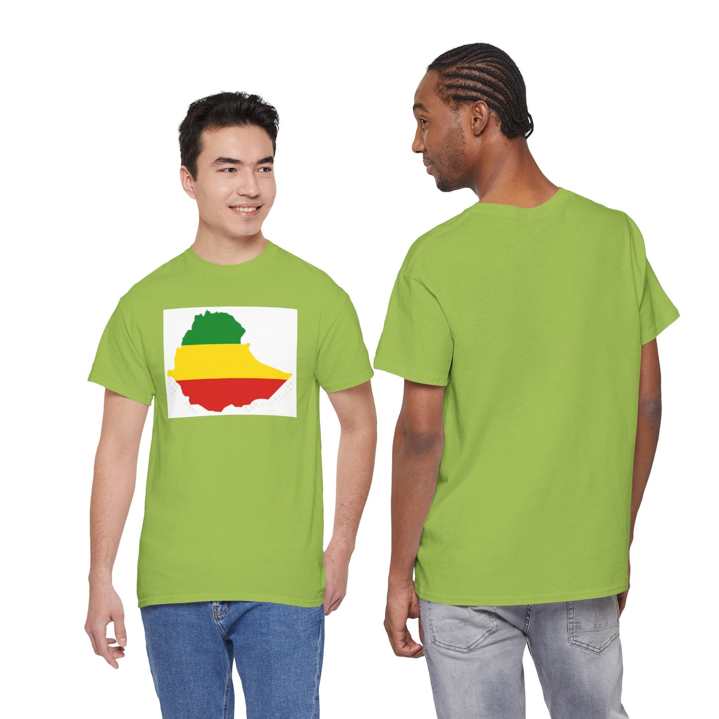 Unisex Heavy Cotton Tee -- Ethiopia flag and map