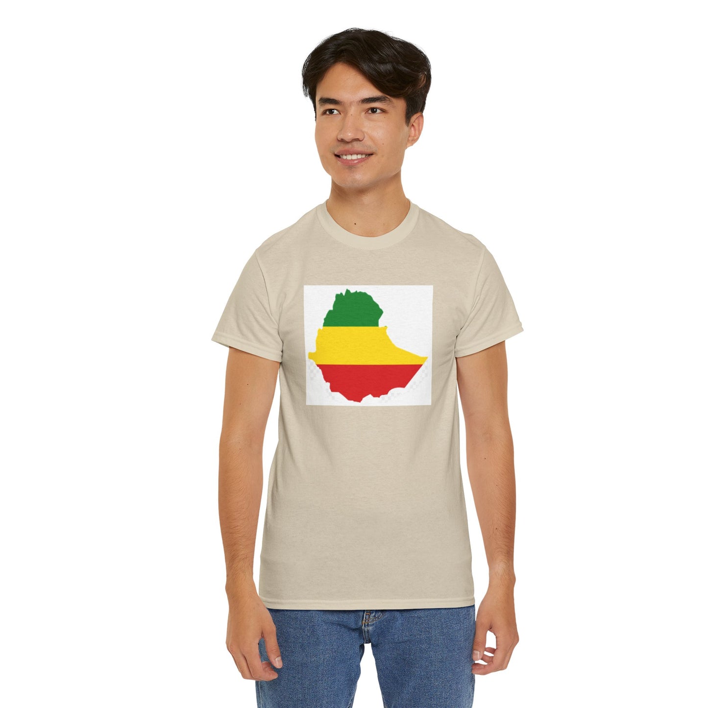 Unisex Heavy Cotton Tee -- Ethiopia flag and map