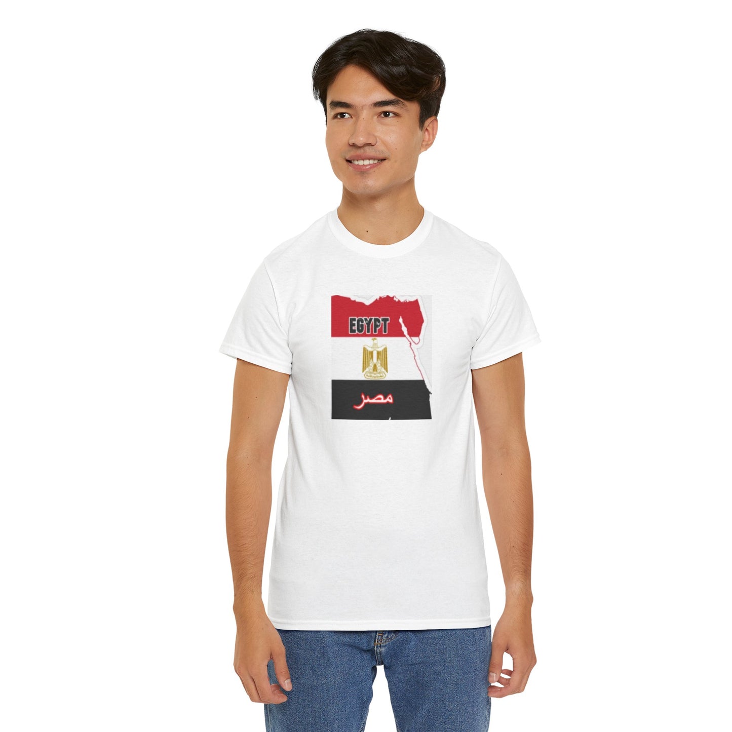 Unisex Heavy Cotton Tee -- Egypt flag and map