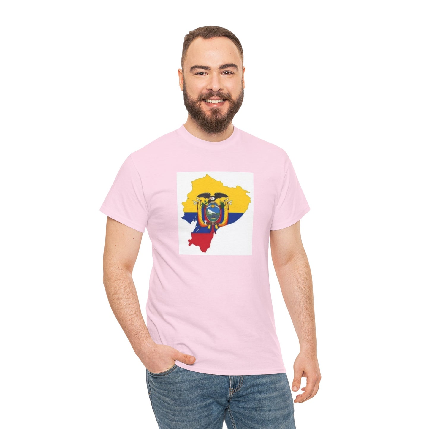 Unisex Heavy Cotton Tee -- Ecuador flag and map