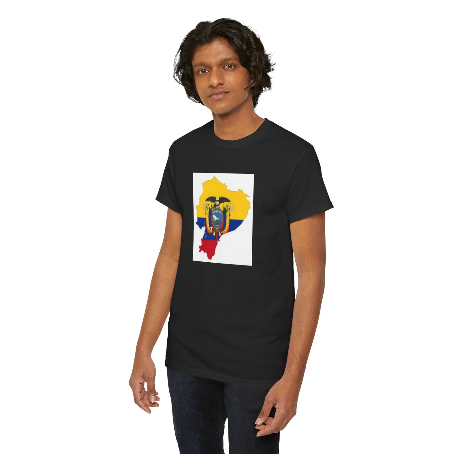 Unisex Heavy Cotton Tee -- Ecuador flag and map