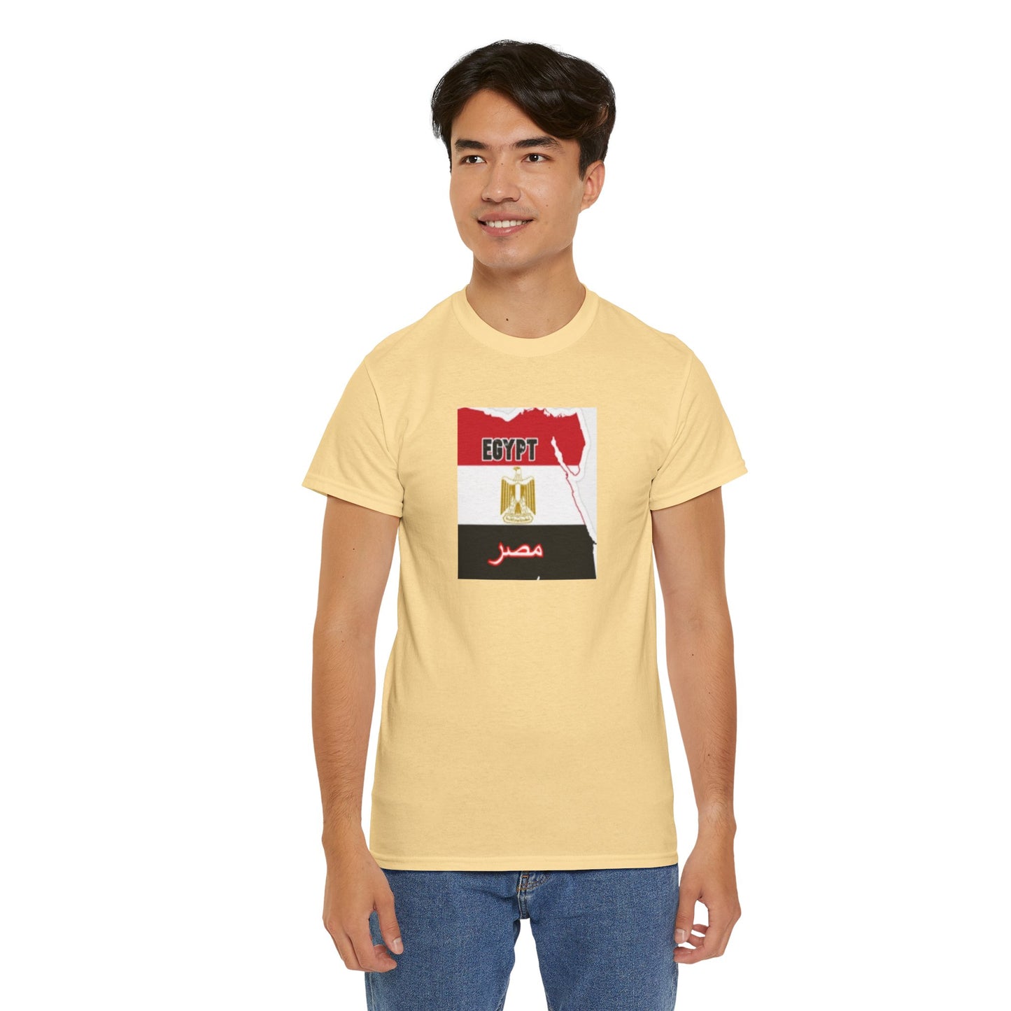 Unisex Heavy Cotton Tee -- Egypt flag and map