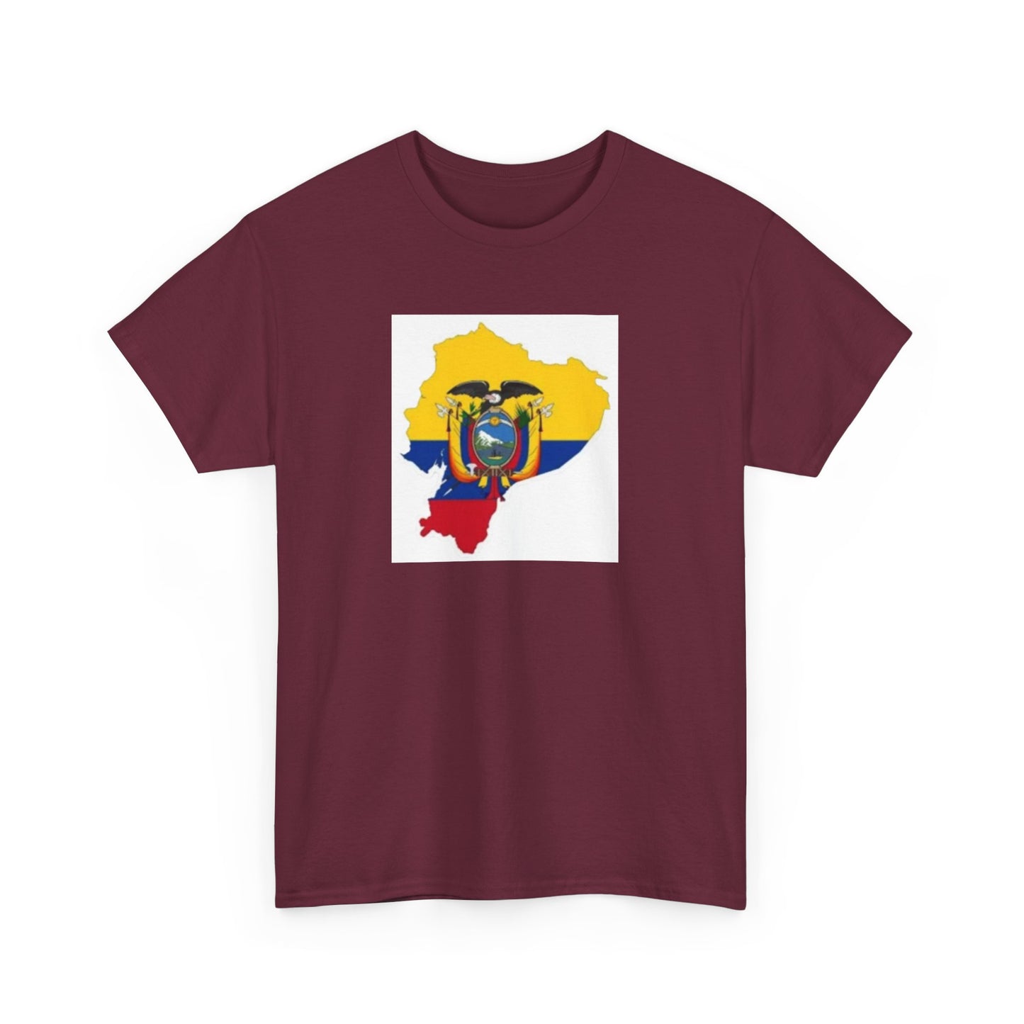 Unisex Heavy Cotton Tee -- Ecuador flag and map