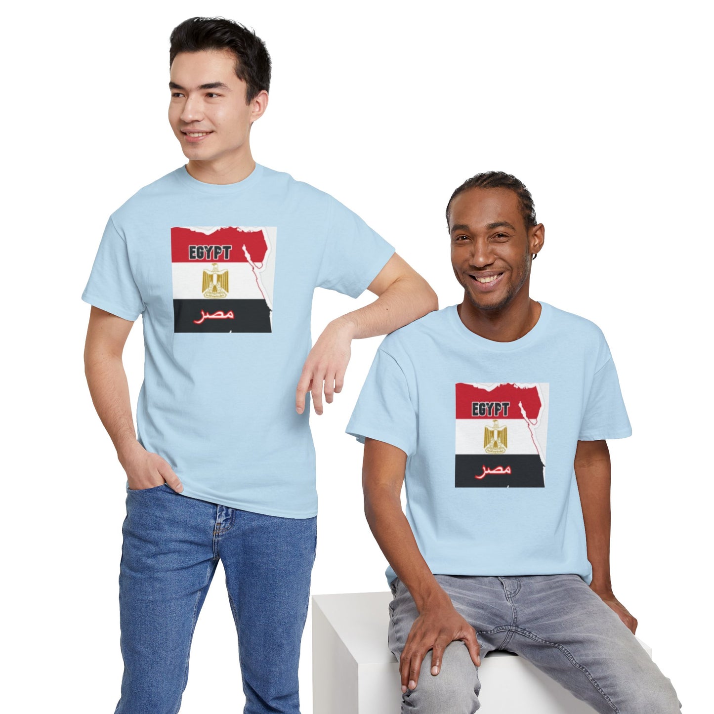 Unisex Heavy Cotton Tee -- Egypt flag and map