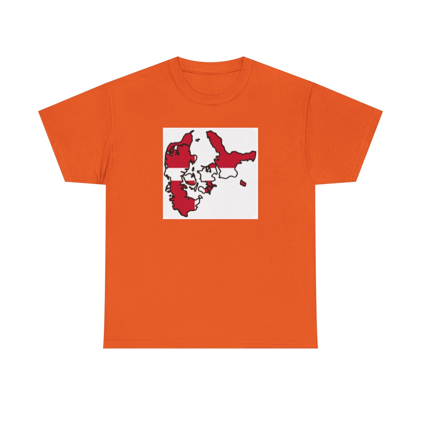 Unisex Heavy Cotton Tee -- Denmark flag and map