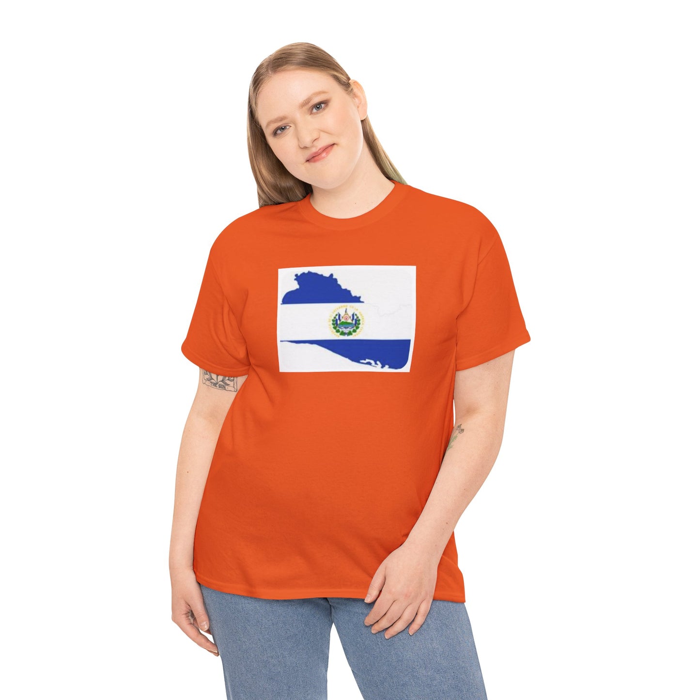 Unisex Heavy Cotton Tee -- el Salvador flag and map