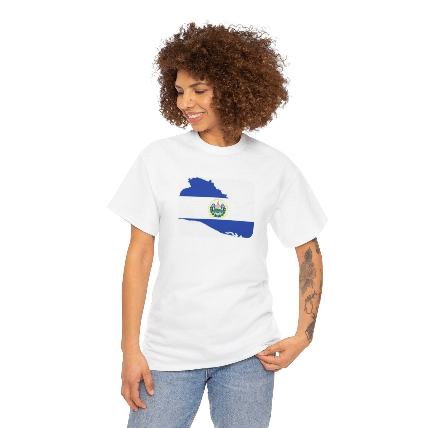 Unisex Heavy Cotton Tee -- el Salvador flag and map
