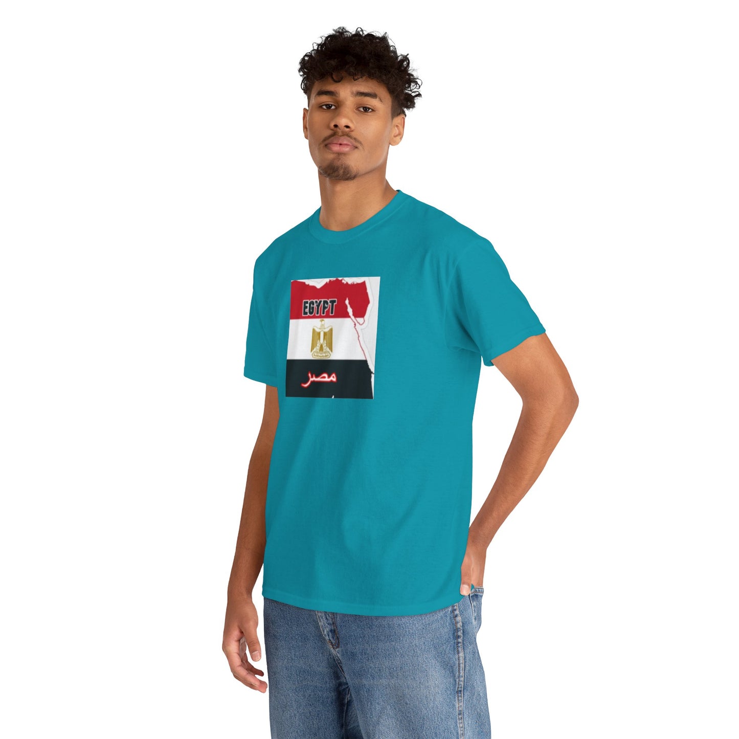 Unisex Heavy Cotton Tee -- Egypt flag and map