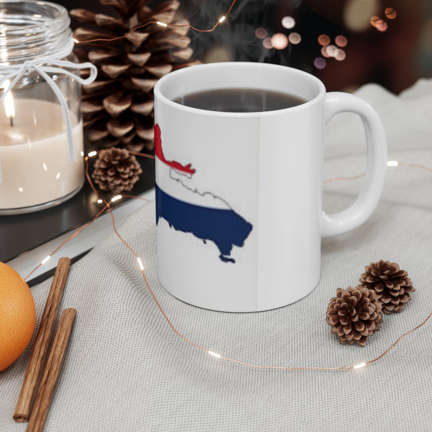 Mug 11oz -- Dominican Republic flag and map