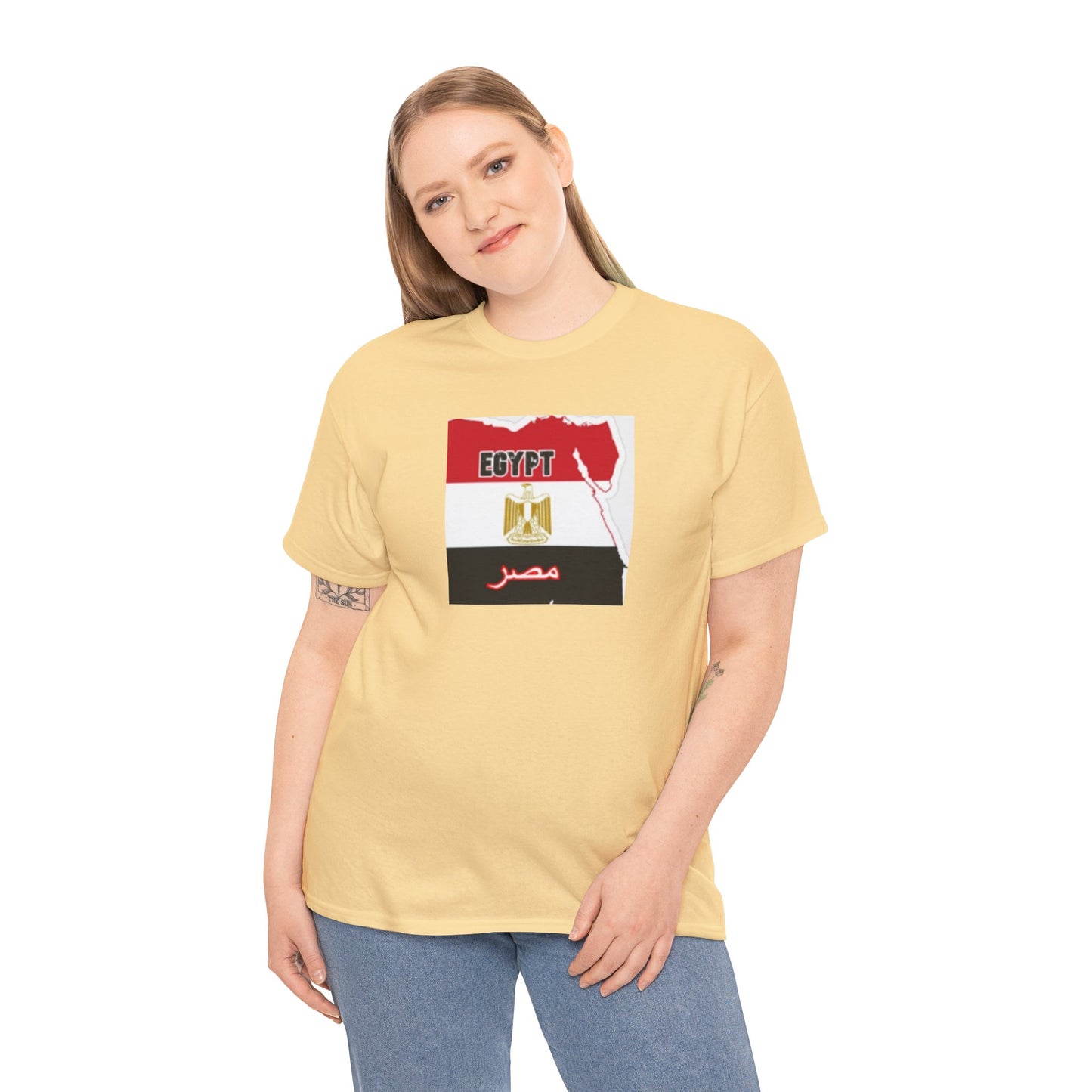 Unisex Heavy Cotton Tee -- Egypt flag and map