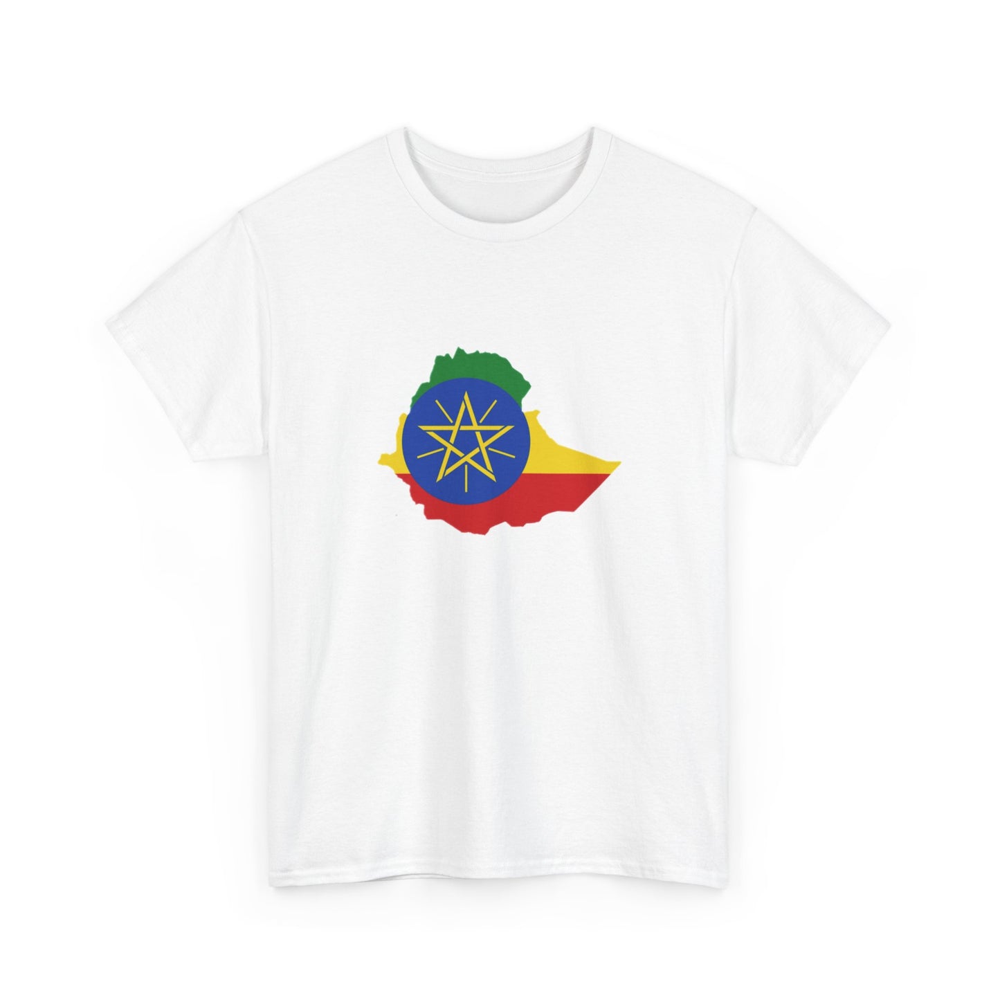 Unisex Heavy Cotton Tee -- Ethiopa federal flag and map