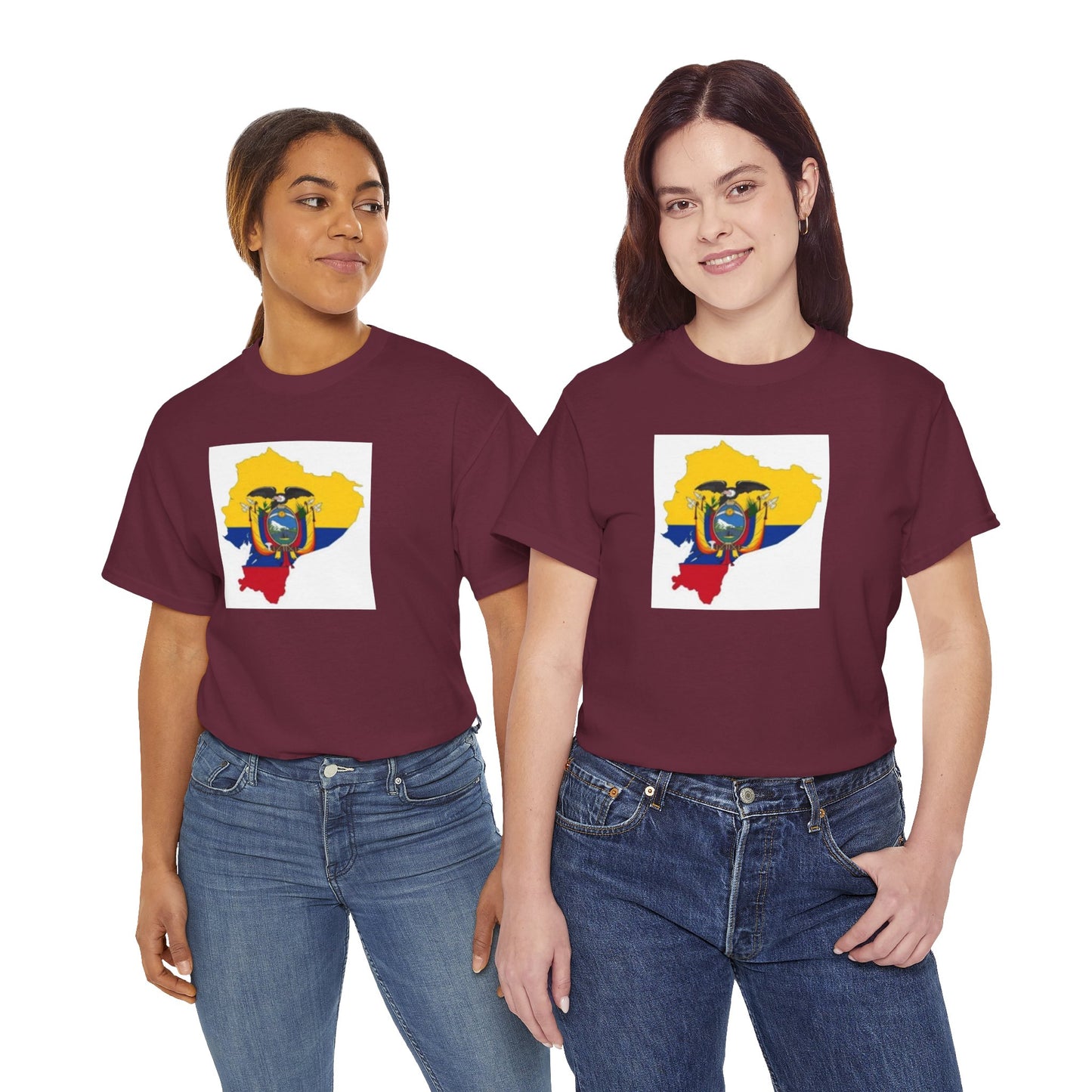 Unisex Heavy Cotton Tee -- Ecuador flag and map