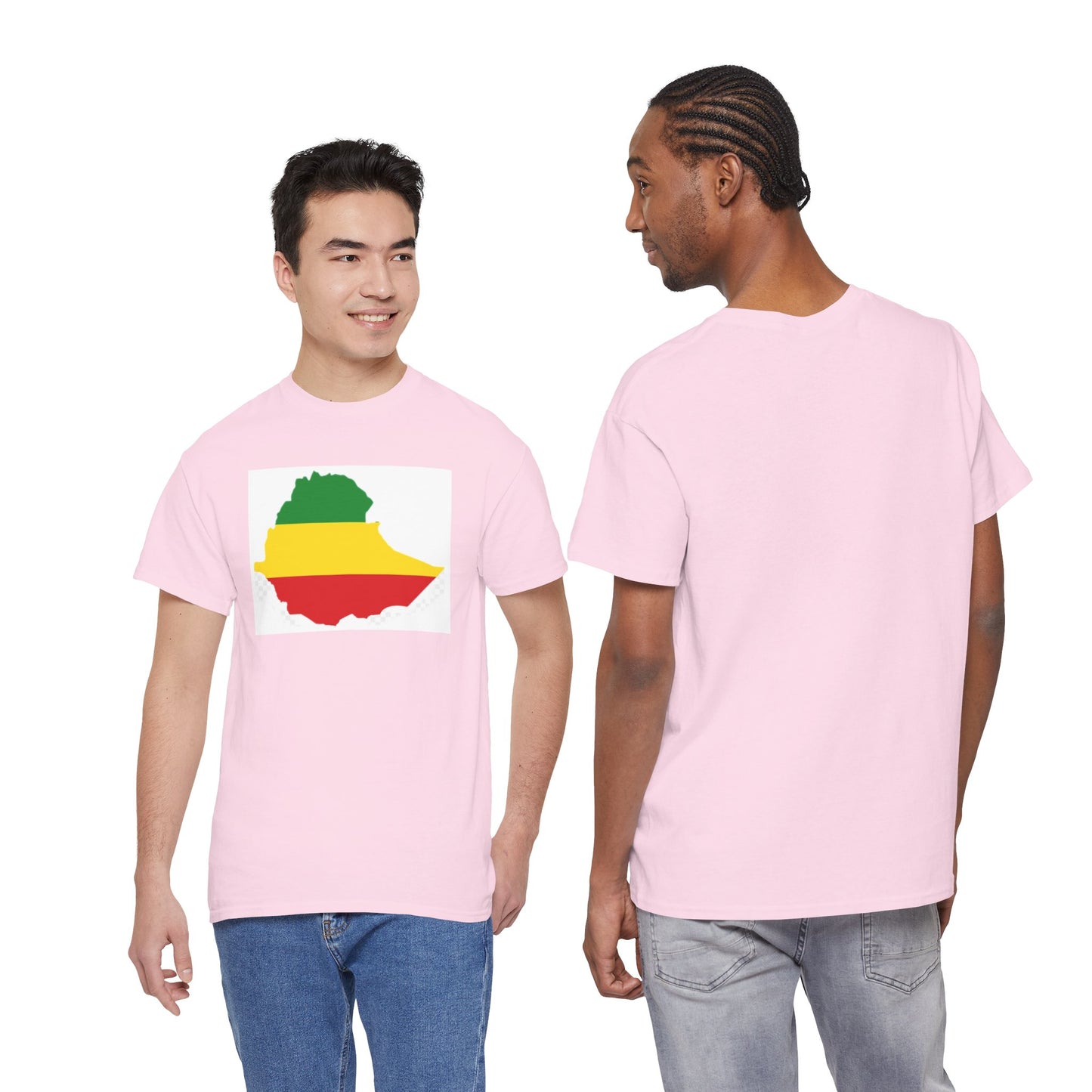 Unisex Heavy Cotton Tee -- Ethiopia flag and map