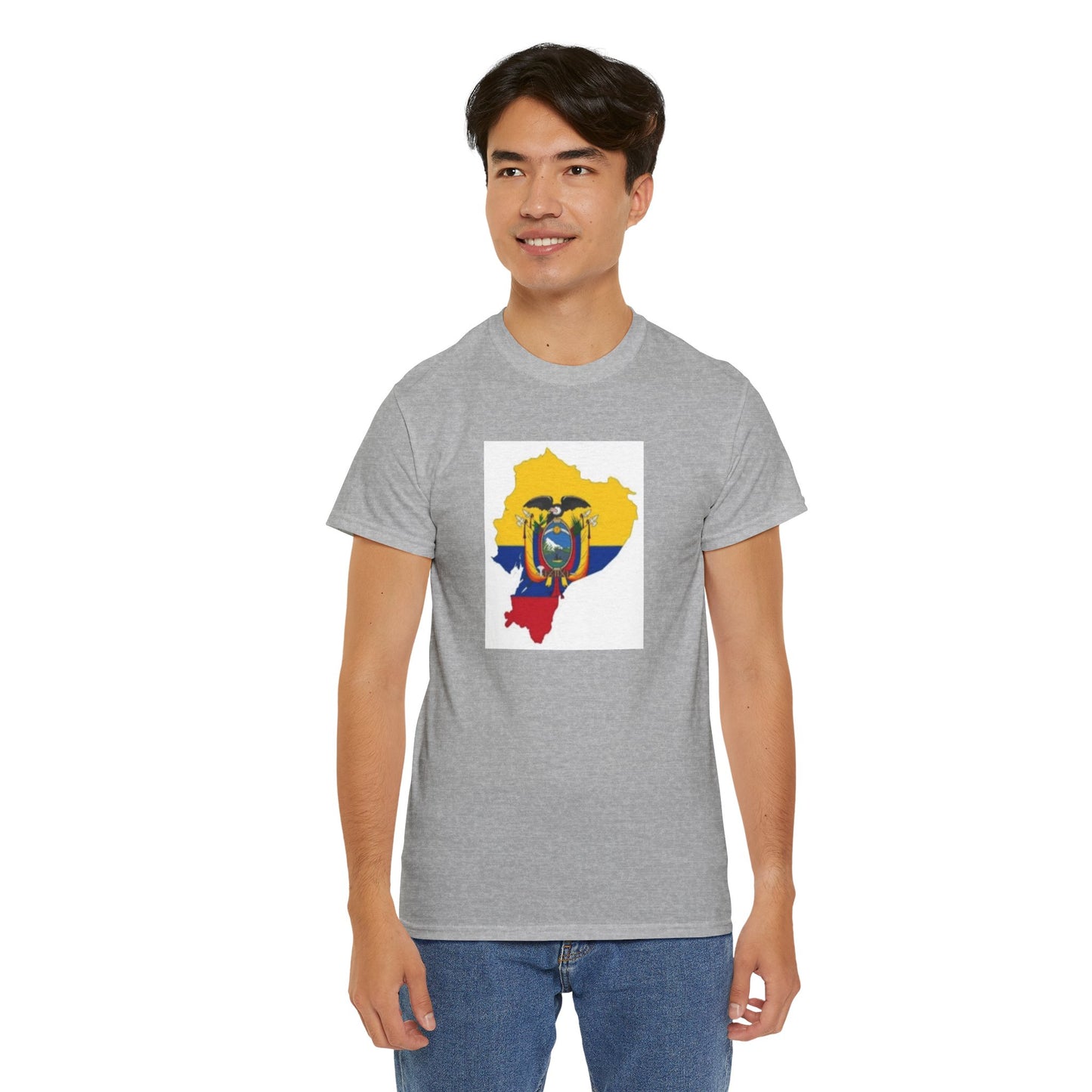 Unisex Heavy Cotton Tee -- Ecuador flag and map
