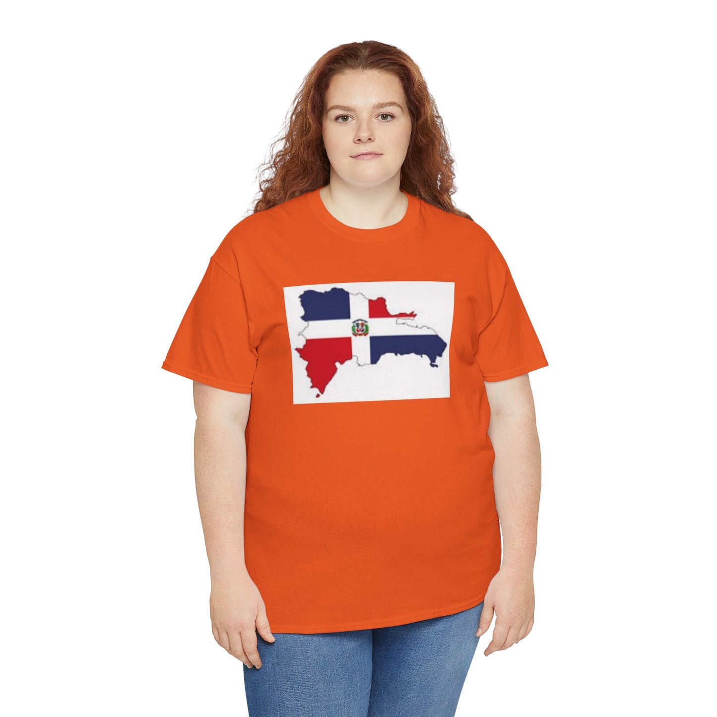 Unisex Heavy Cotton Tee -- Dominican Republic flag and map