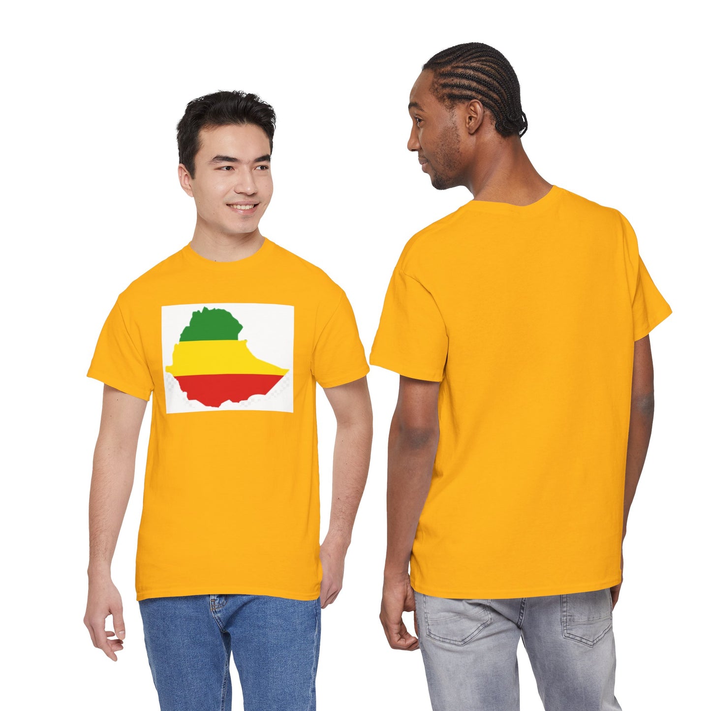 Unisex Heavy Cotton Tee -- Ethiopia flag and map