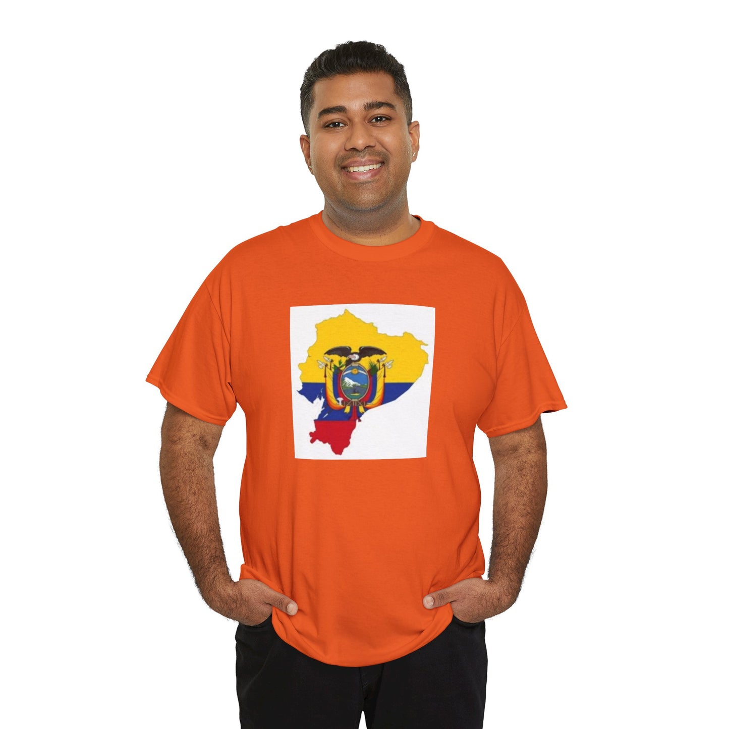 Unisex Heavy Cotton Tee -- Ecuador flag and map