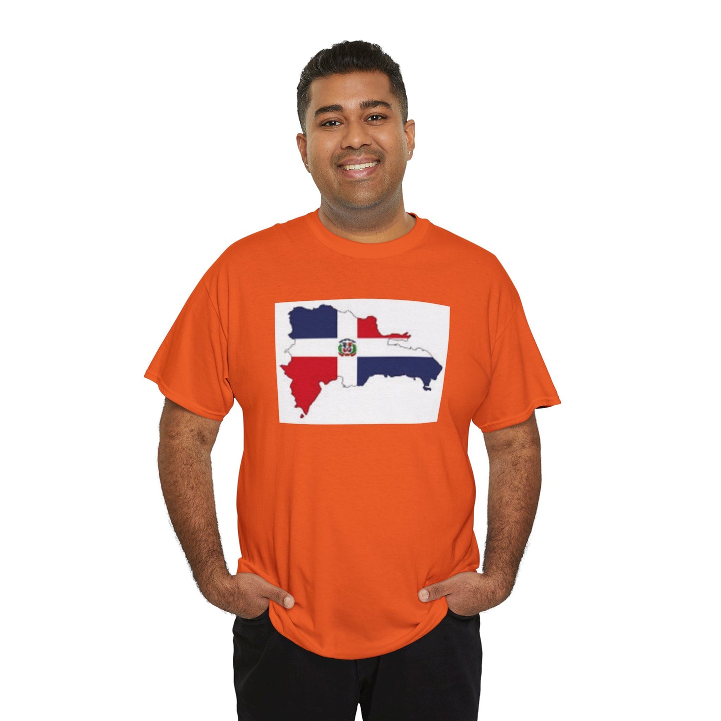 Unisex Heavy Cotton Tee -- Dominican Republic flag and map
