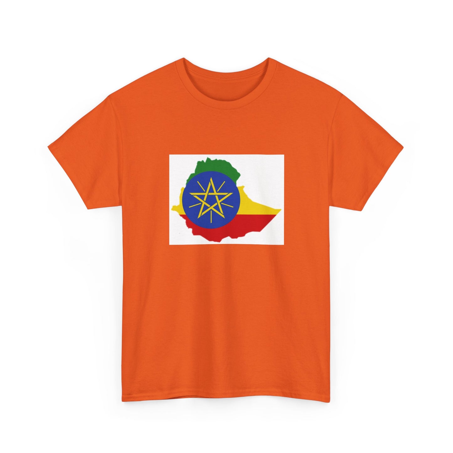 Unisex Heavy Cotton Tee -- Ethiopa federal flag and map