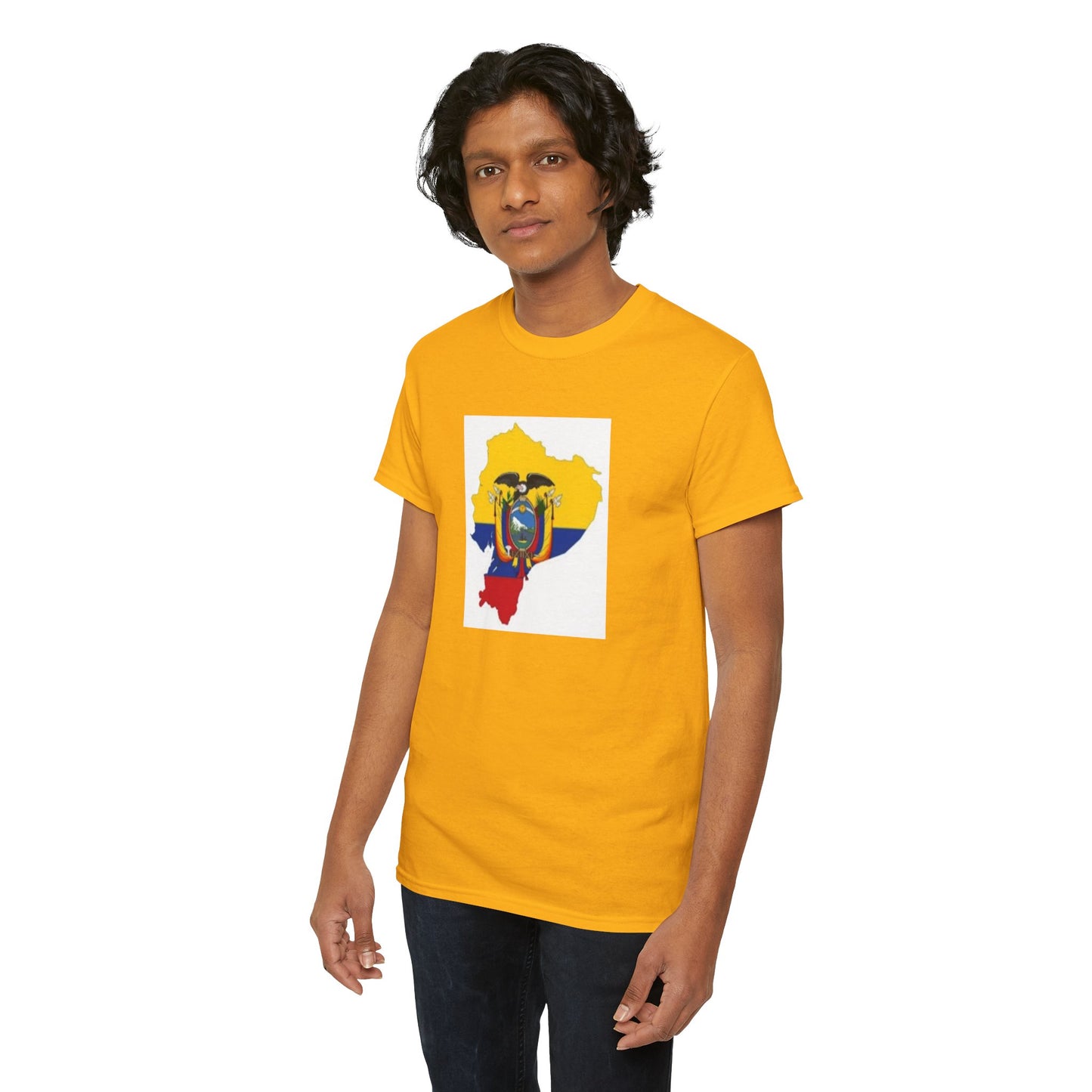Unisex Heavy Cotton Tee -- Ecuador flag and map