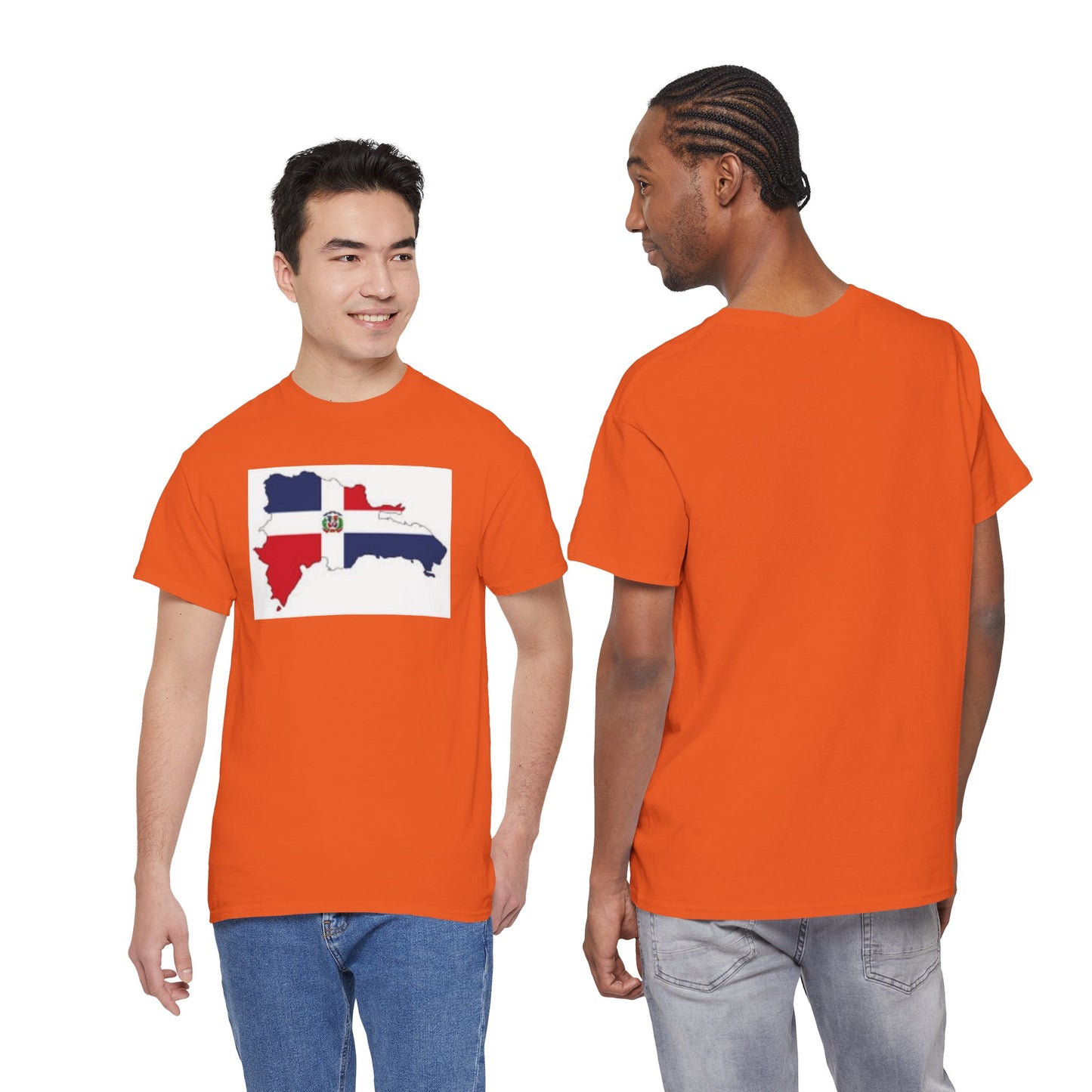 Unisex Heavy Cotton Tee -- Dominican Republic flag and map