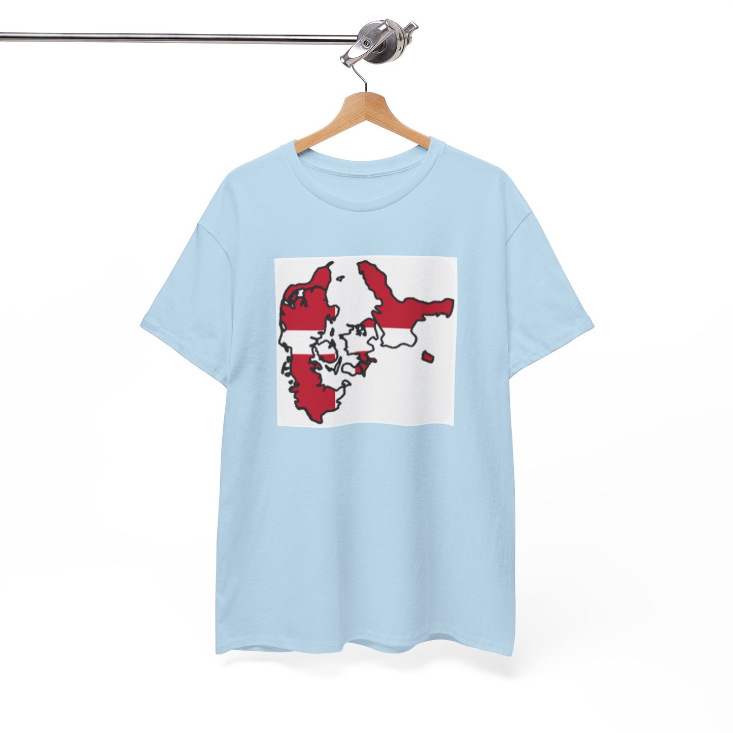 Unisex Heavy Cotton Tee -- Denmark flag and map
