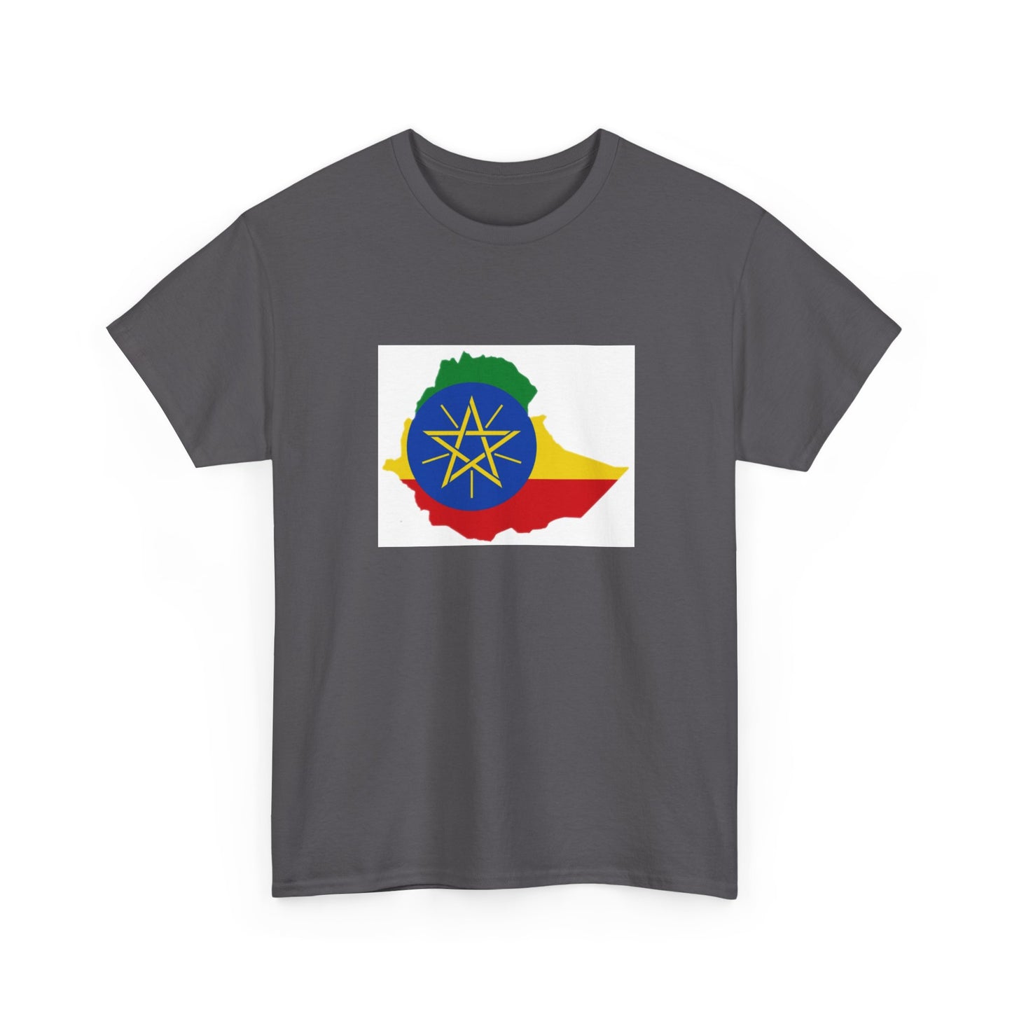 Unisex Heavy Cotton Tee -- Ethiopa federal flag and map