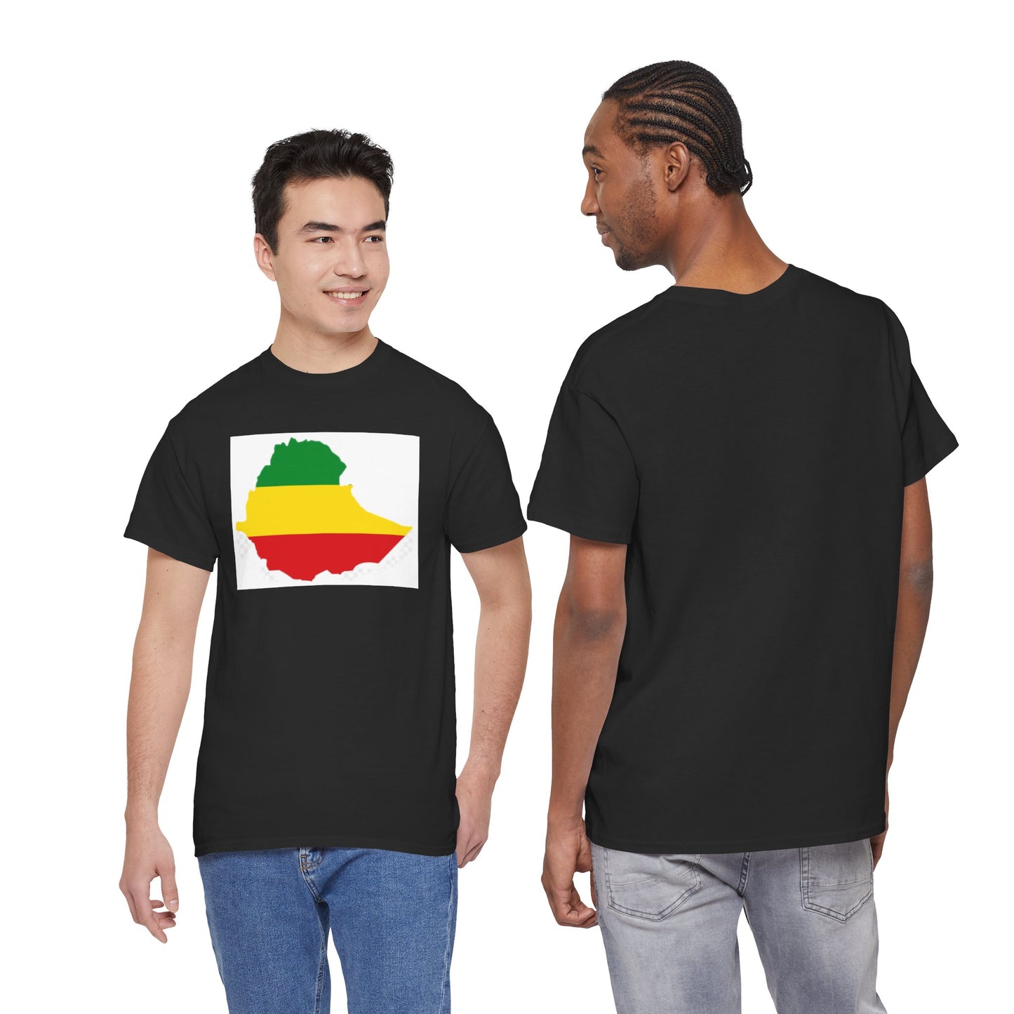 Unisex Heavy Cotton Tee -- Ethiopia flag and map