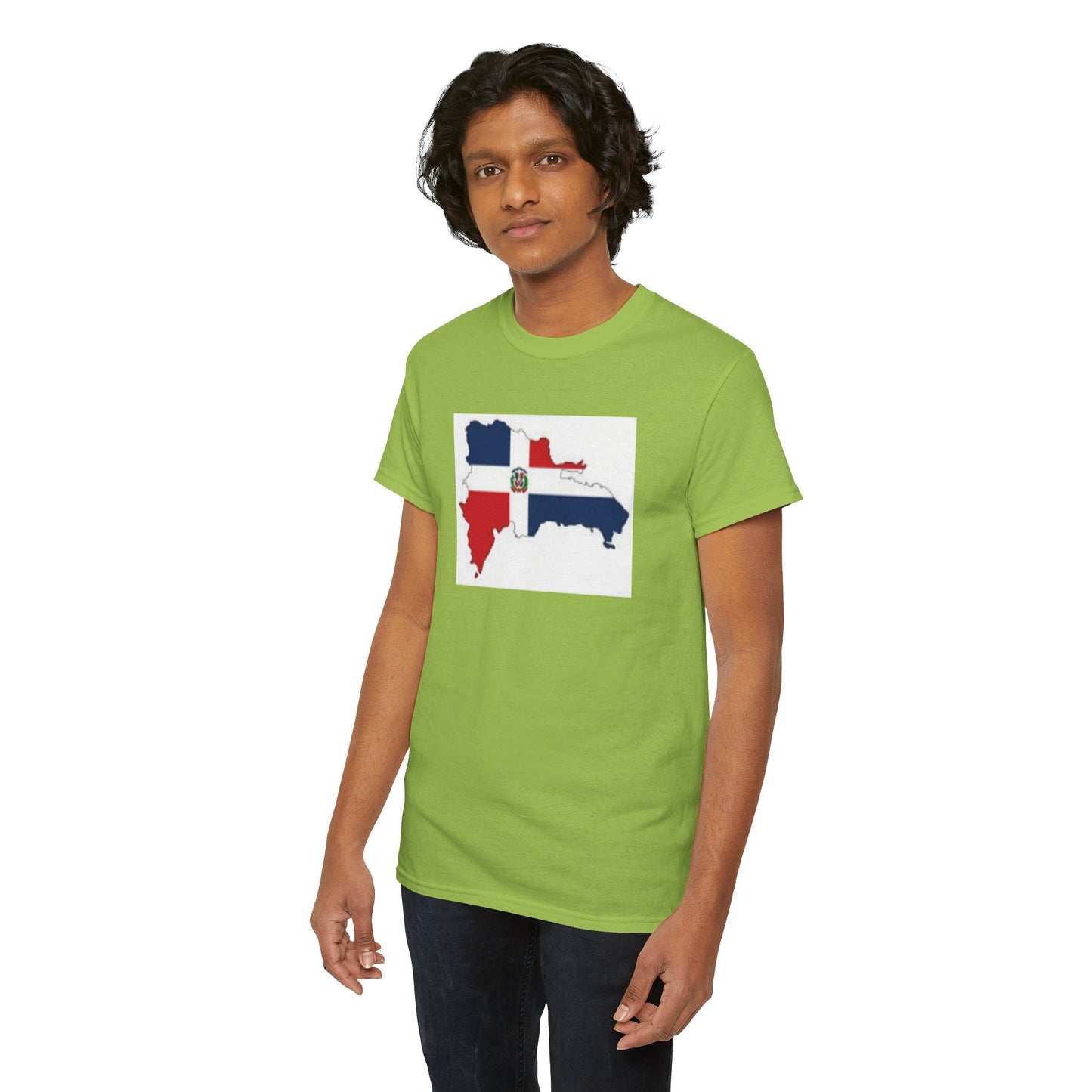 Unisex Heavy Cotton Tee -- Dominican Republic flag and map