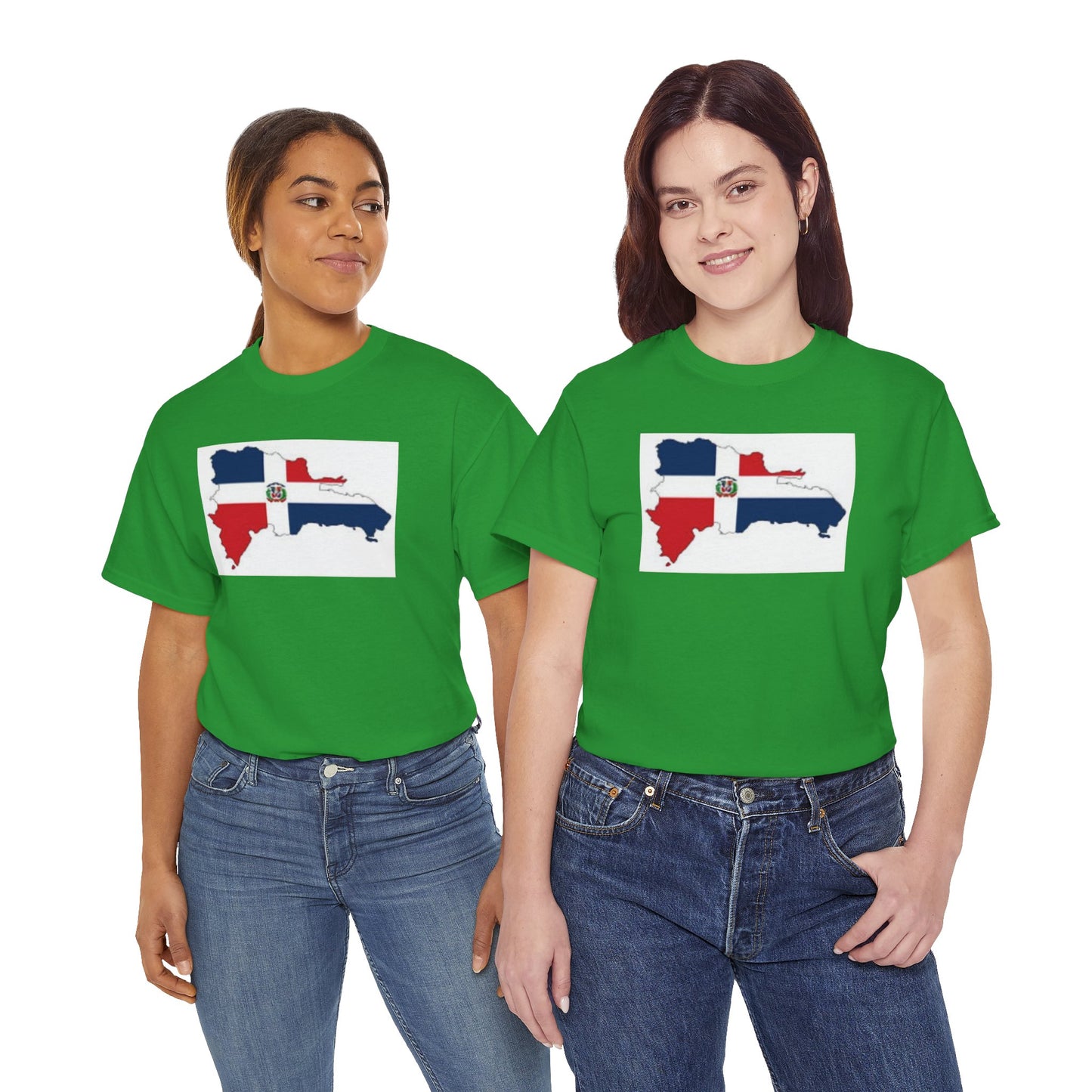 Unisex Heavy Cotton Tee -- Dominican Republic flag and map