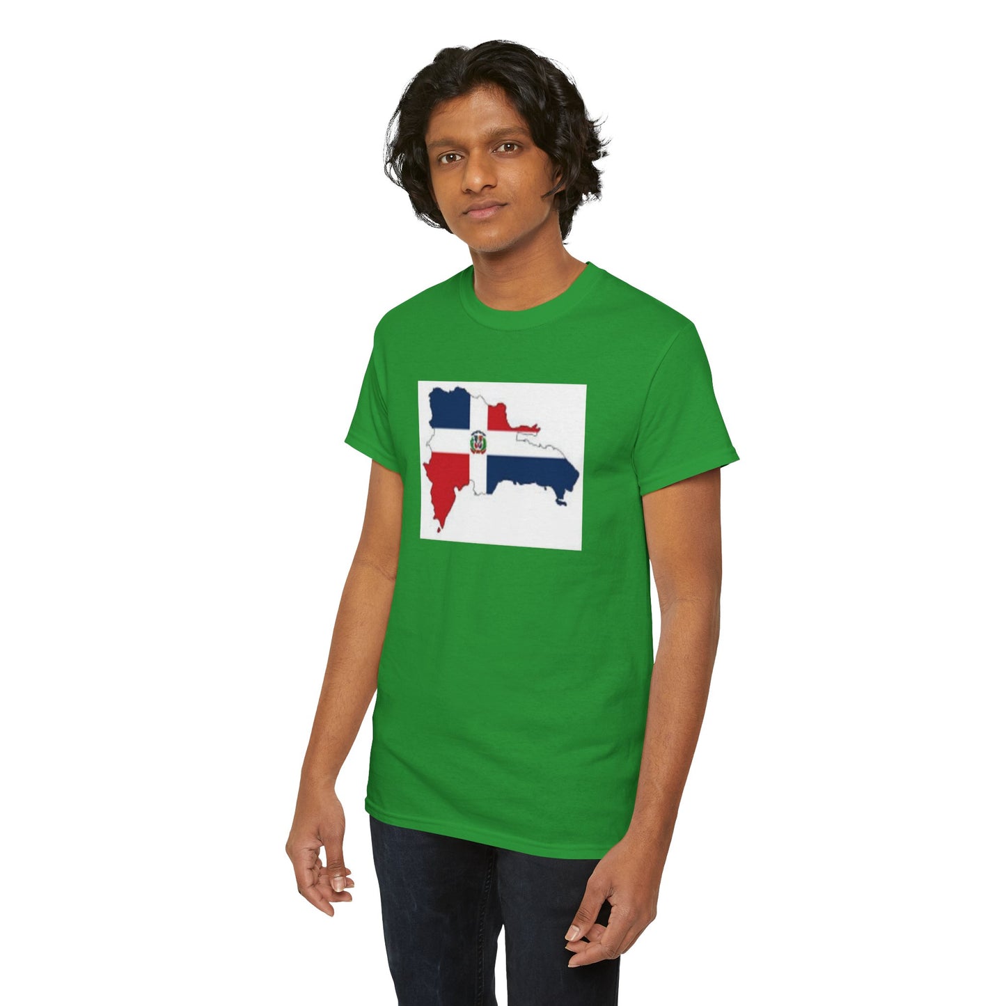Unisex Heavy Cotton Tee -- Dominican Republic flag and map