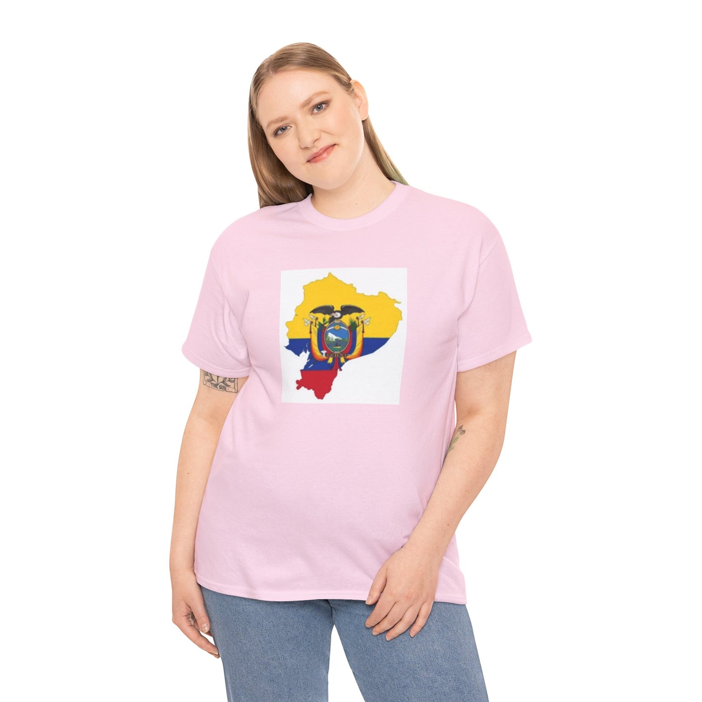 Unisex Heavy Cotton Tee -- Ecuador flag and map