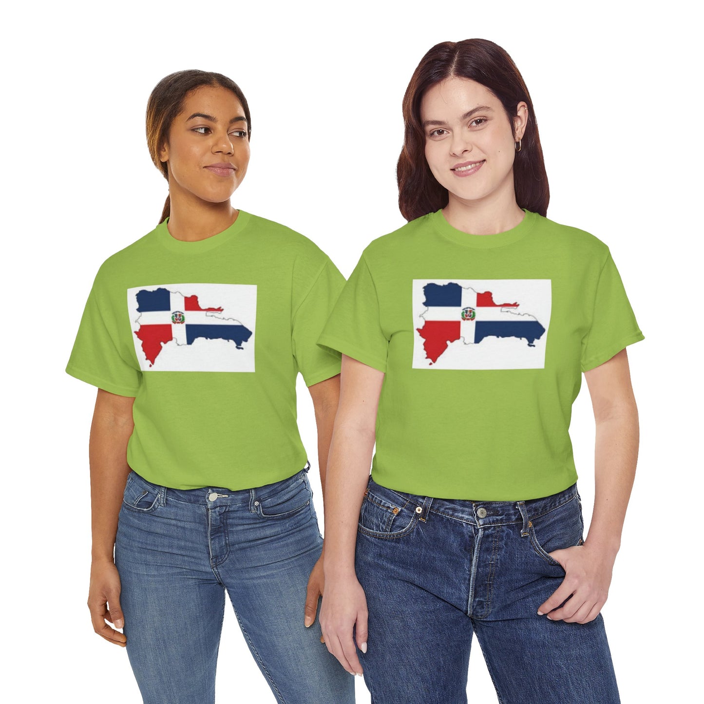 Unisex Heavy Cotton Tee -- Dominican Republic flag and map