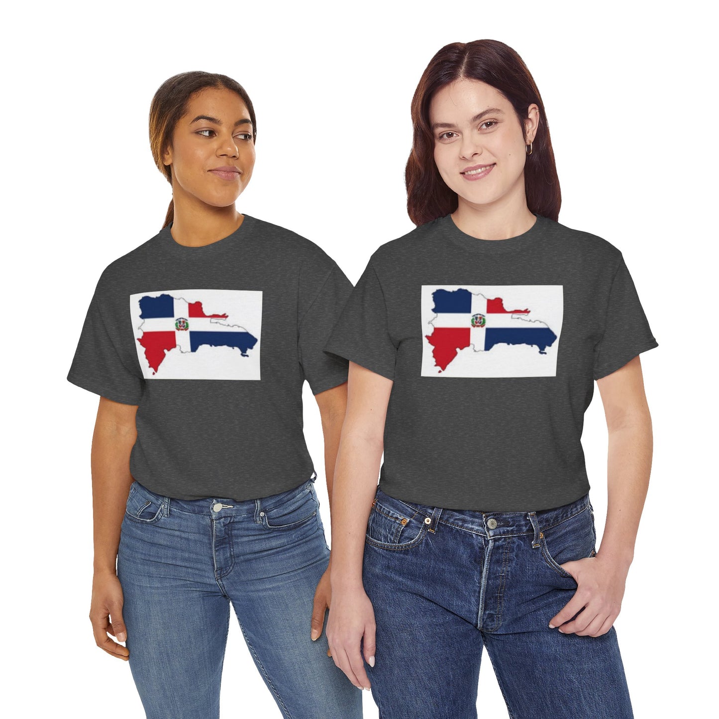 Unisex Heavy Cotton Tee -- Dominican Republic flag and map