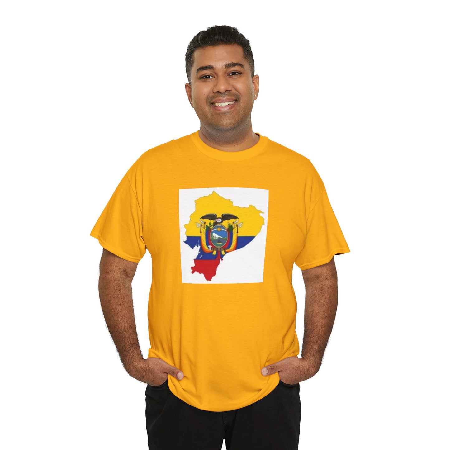 Unisex Heavy Cotton Tee -- Ecuador flag and map