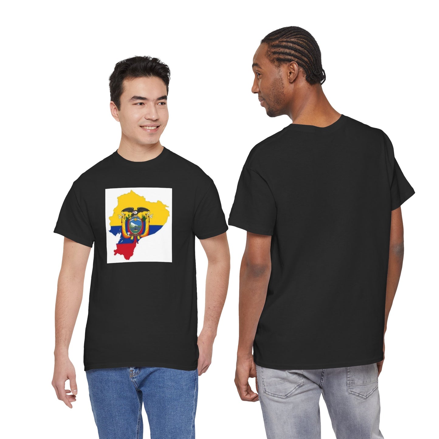 Unisex Heavy Cotton Tee -- Ecuador flag and map