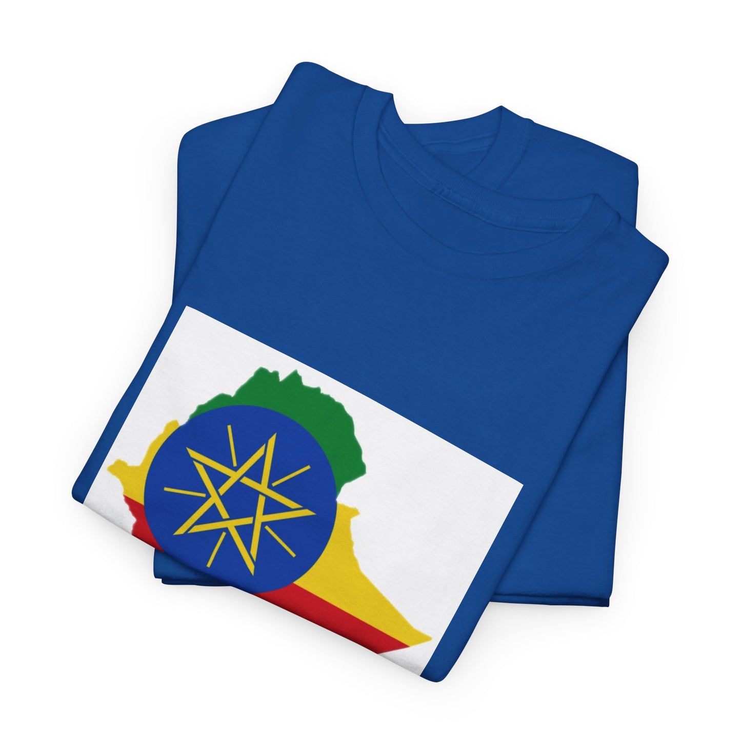 Unisex Heavy Cotton Tee -- Ethiopa federal flag and map