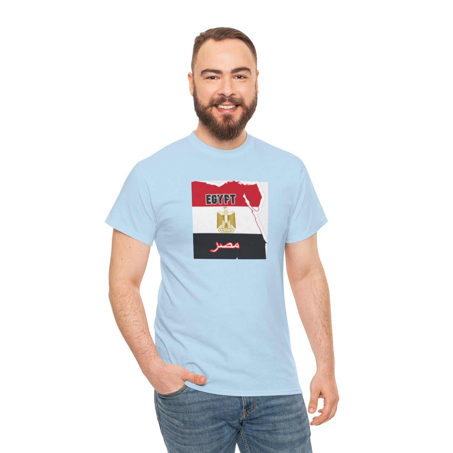 Unisex Heavy Cotton Tee -- Egypt flag and map
